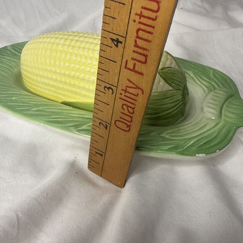 VTG Italian Pottery Corn Cob Maize Butter Dish Bresolin Kitsch Whimsy Cottage - Picture 8 of 9